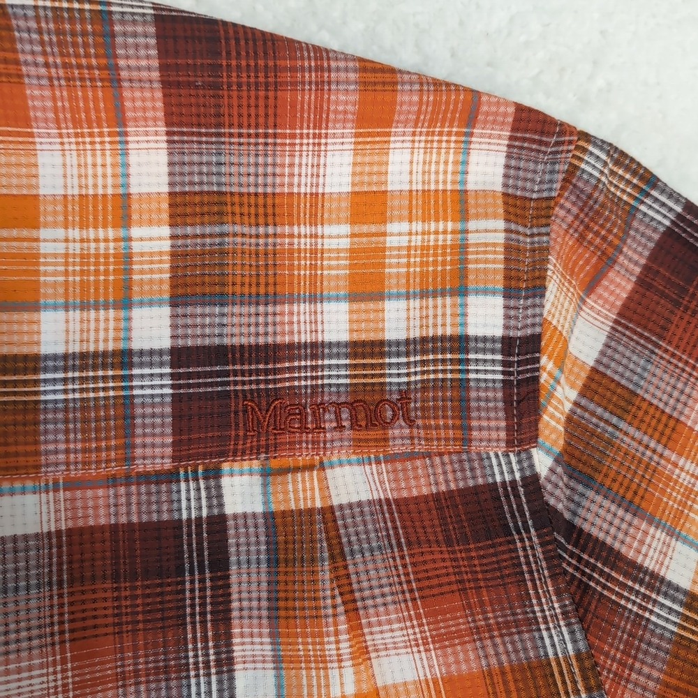 Marmot Multicolor Check Short-Sleeve Woven Shirt‎ Lightweight Men's Sm Nylon - Picture 9 of 10